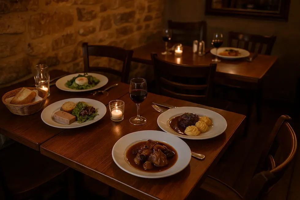 A cozy Parisian bistro serving affordable yet luxurious French classics.
