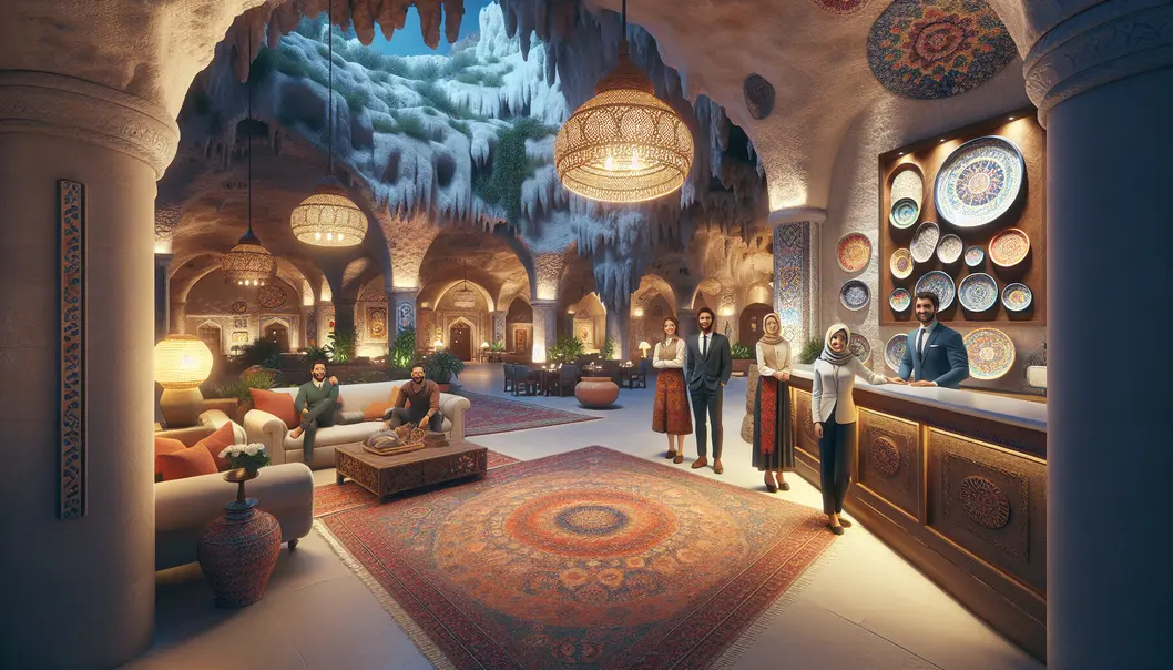 Cappadocia’s cave hotels provide a stunning view of unique rock formations and hot air balloons.