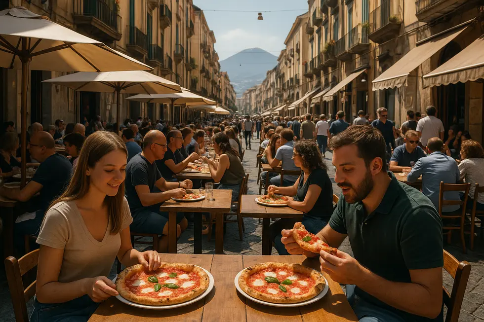 Naples, the culinary crown jewel of 2025, famed for its Pizza Margherita and vibrant food culture.
