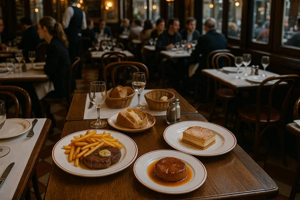 A cozy Parisian bistro serving affordable yet luxurious French classics.