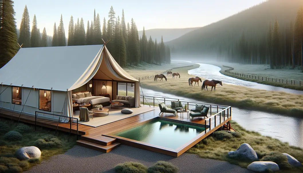 Stunning aerial view of luxury yurts at The Yurtopian Hill Country Resort.