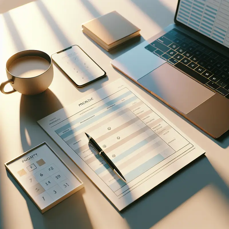 A time-blocked planner highlighting three most important tasks to anchor a productive day.