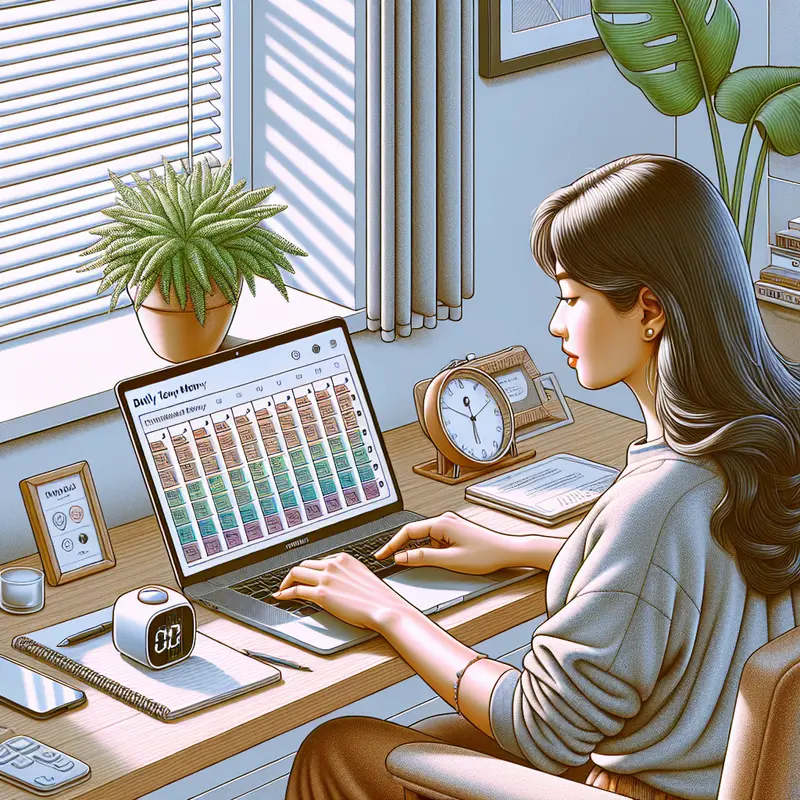 A focused workspace with a daily planner and top-three task list to set up a smooth, productive flow.